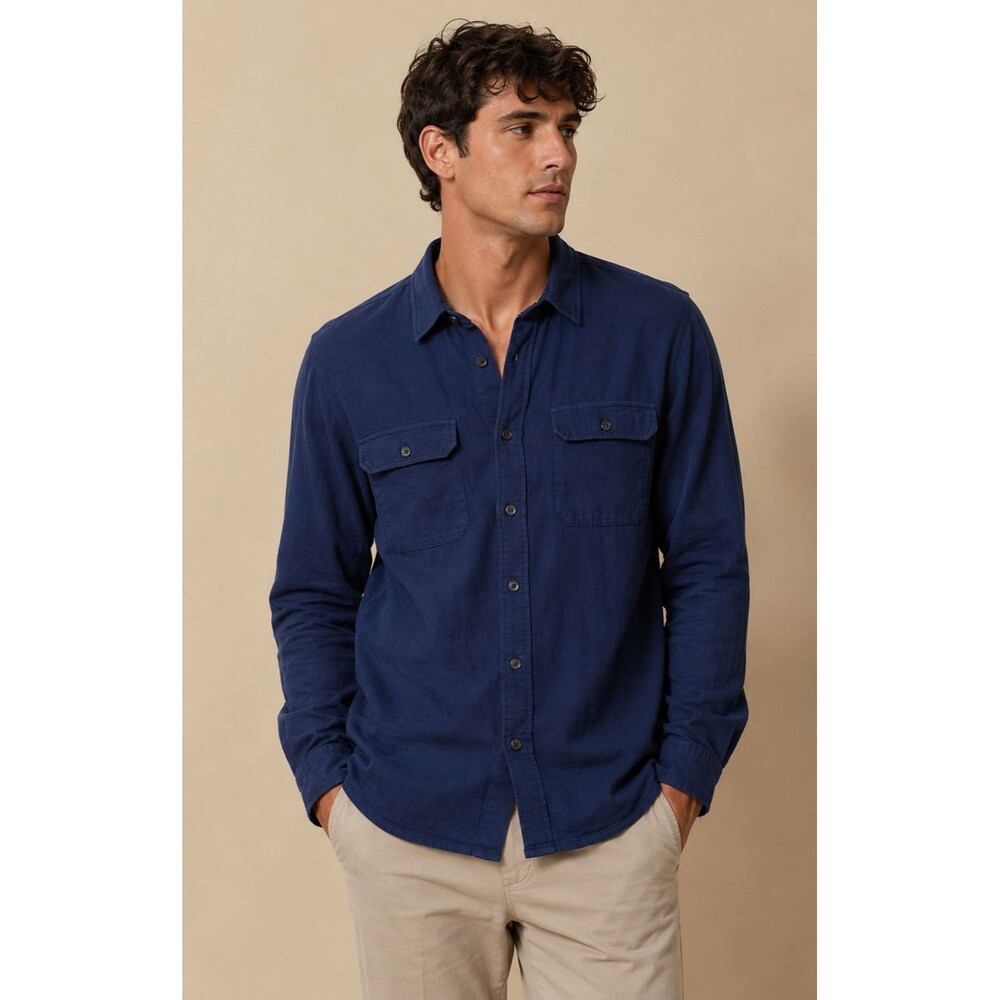NWT Woolrich Men's Flannel Shirt Cotton Button Front Blue Long Sleeve Casual XL